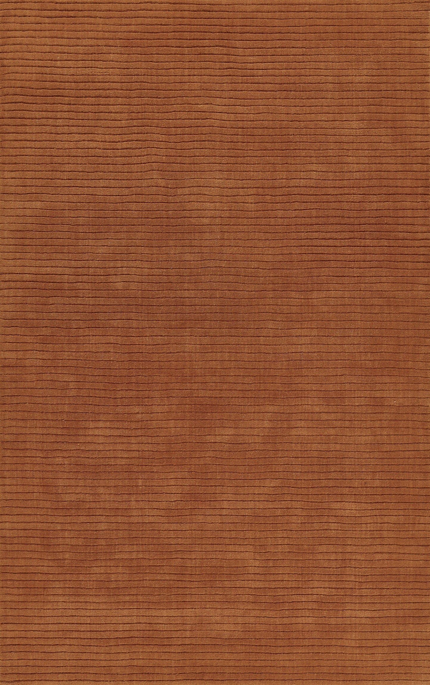 Rust-orange corduroy fabric with fine horizontal ridges, textured textile swatch.