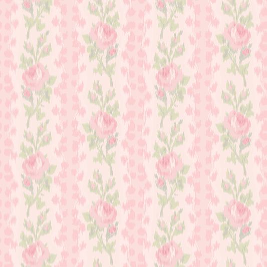 York Wallcoverings A-Street Prints Blooming Heirloom Strawberry Macaron Rose Stripe Wallpaper Botanical Whimsical Strawberry Macaron  Wallpaper - AST6493