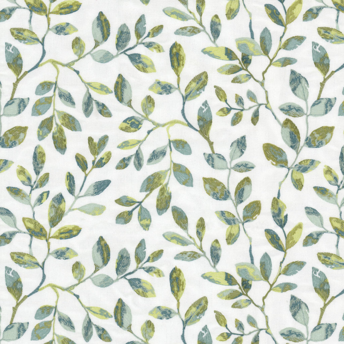STOUT TEXTILES  MULTIPURPOSE,EMBROIDERIES TRADITIONAL, LEAF AQUA   - ATMO-1