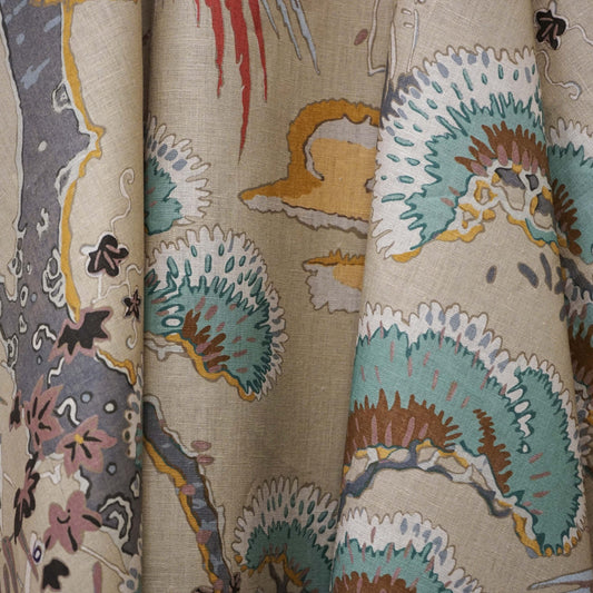 JF Fabrics JF Studio ATRIUM 16 Fabric Toile, Traditional, Novelty, Animal Tan, Gold  Linen, Print - 9004916 SJ102