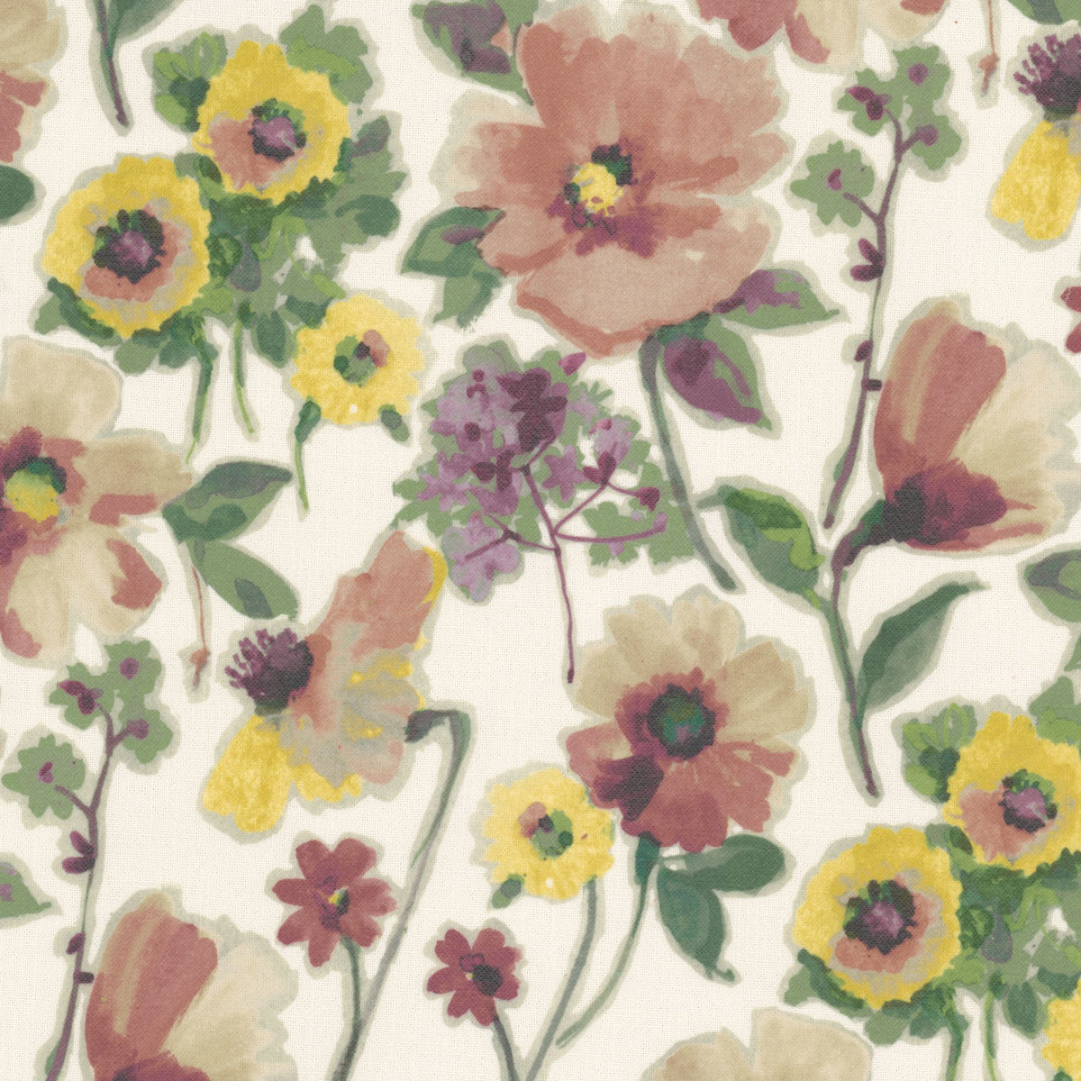 STOUT TEXTILES  MULTIPURPOSE,PRINT TRANSITIONAL,, FLORAL SPRINGTIME   - AUBE-1