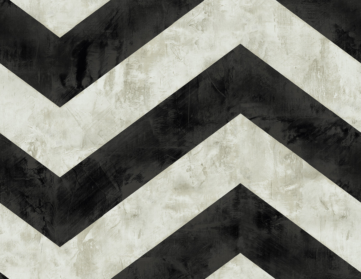 Seabrook Designs Avant Garde Hubble Chevron Chevron Transitional Black Metallic Sidewall - AV50400