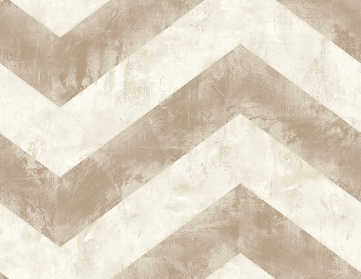 Seabrook Designs Avant Garde Hubble Chevron Chevron Transitional Tan Metallic Sidewall - AV50406