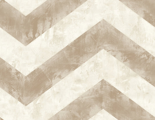 Seabrook Designs Avant Garde Hubble Chevron Chevron Transitional Tan Metallic Sidewall - AV50406