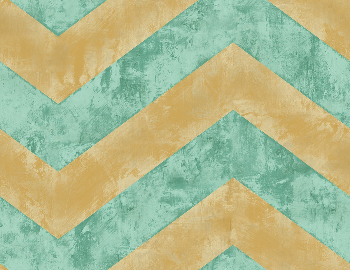 Seabrook Designs Avant Garde Hubble Chevron Chevron Transitional Teal Metallic Sidewall - AV50415