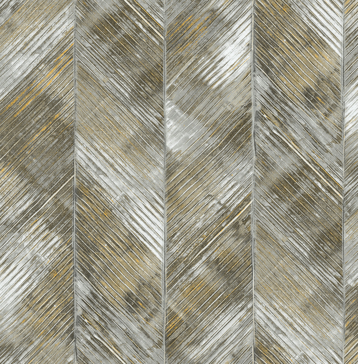 Seabrook Designs Avant Garde Hubble Texture Chevron Transitional Silver Metallic Sidewall - AV50500