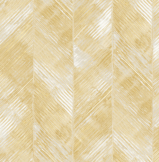 Seabrook Designs Avant Garde Hubble Texture Chevron Transitional Gold Metallic Sidewall - AV50505