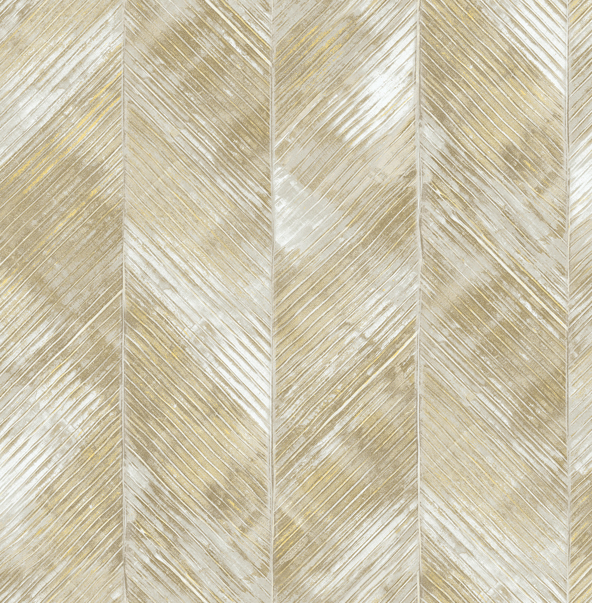 Seabrook Designs Avant Garde Hubble Texture Chevron Transitional Beige Metallic Sidewall - AV50506