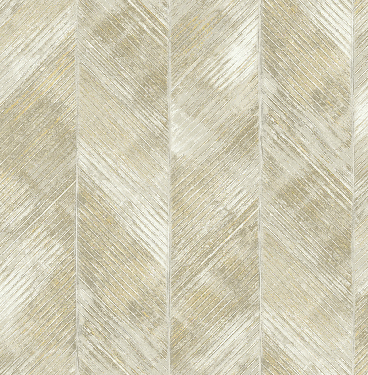 Seabrook Designs Avant Garde Hubble Texture Chevron Transitional Beige Metallic Sidewall - AV50508