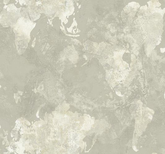 Seabrook Designs Avant Garde Galileo Faux Abstract Transitional Silver Metallic Sidewall - AV50908