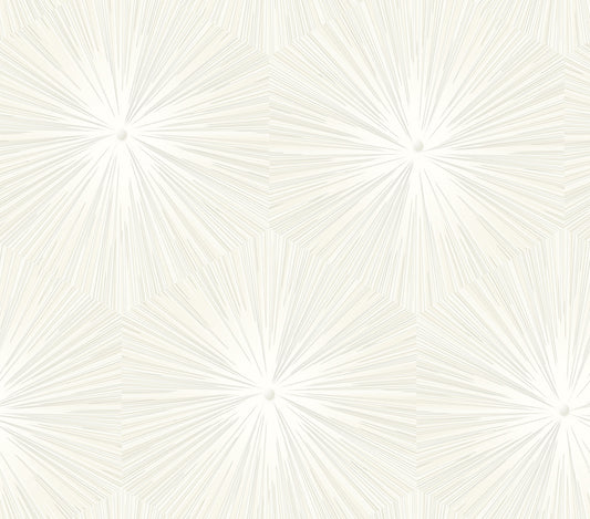 Seabrook Designs Avant Garde Chadwick Starburst Geometric Transitional Off-White Metallic Sidewall - AV51108