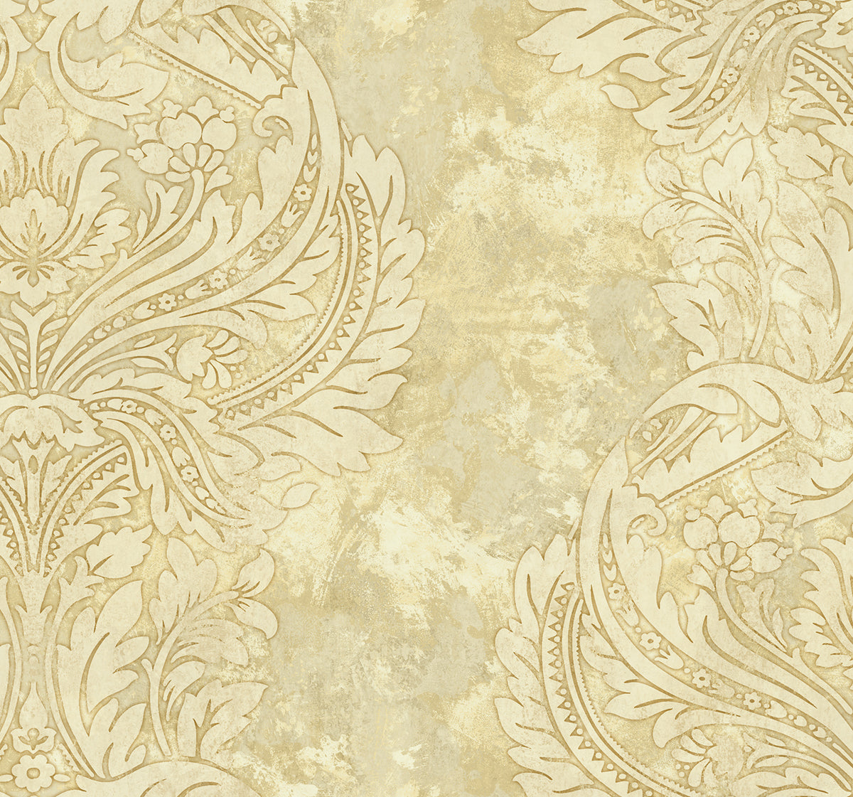 Seabrook Designs Avant Garde Newton Damask Damask Transitional Gold Metallic Sidewall - AV51305