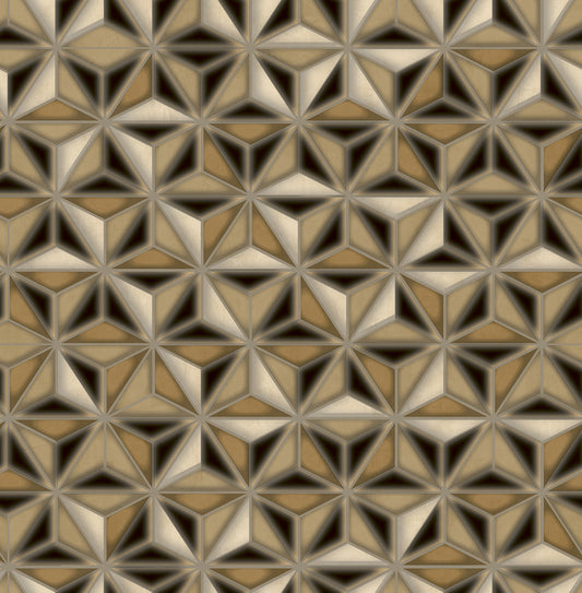 Seabrook Designs Avant Garde Einstein Geometric Geometric Transitional Gold Metallic Sidewall - AV51410