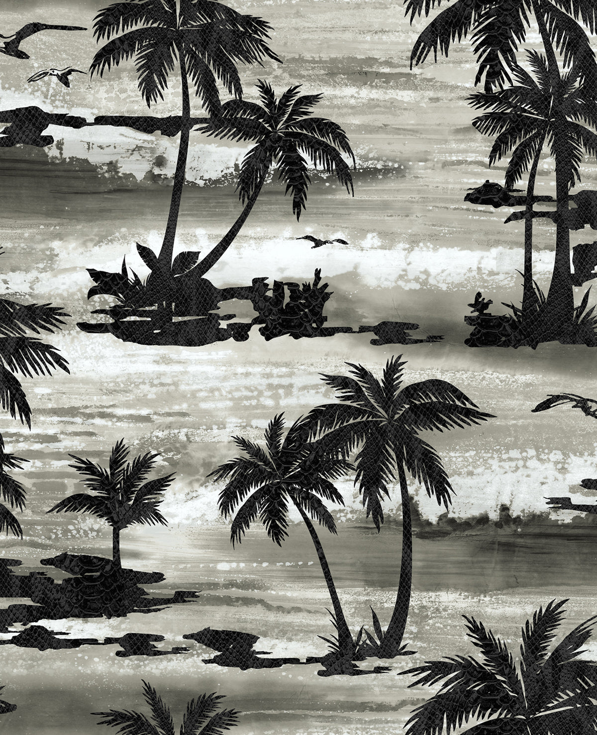 Seabrook Designs Avant Garde Moseley Palm Trees Palm Transitional Black Matte Sidewall - AV51600