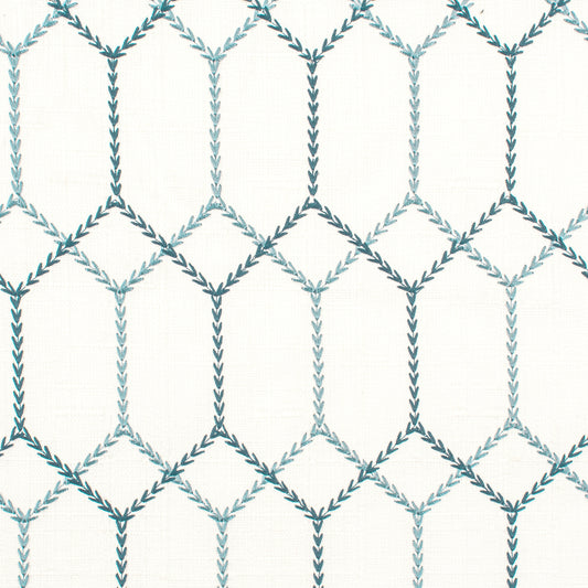 STOUT TEXTILES  DRAPERY,EMBROIDERIES TRANSITIONAL,, GEOMETRIC INDIGO,INK   - AVEN-1
