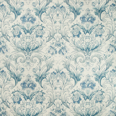 KRAVET BASICS PRINT DAMASK SLATE,BLUE,WHITE   - AVENHAM.15.0