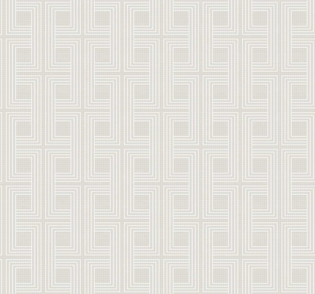 Soft beige-cream geometric wallpaper featuring interlocking square Greek-key pattern; seamless textured design.