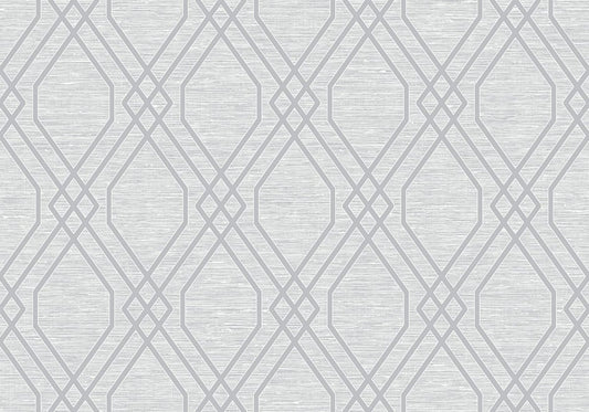 Seabrook Designs  Diamond Cork Geometric Modern Metallic Silver , White   - AW74127