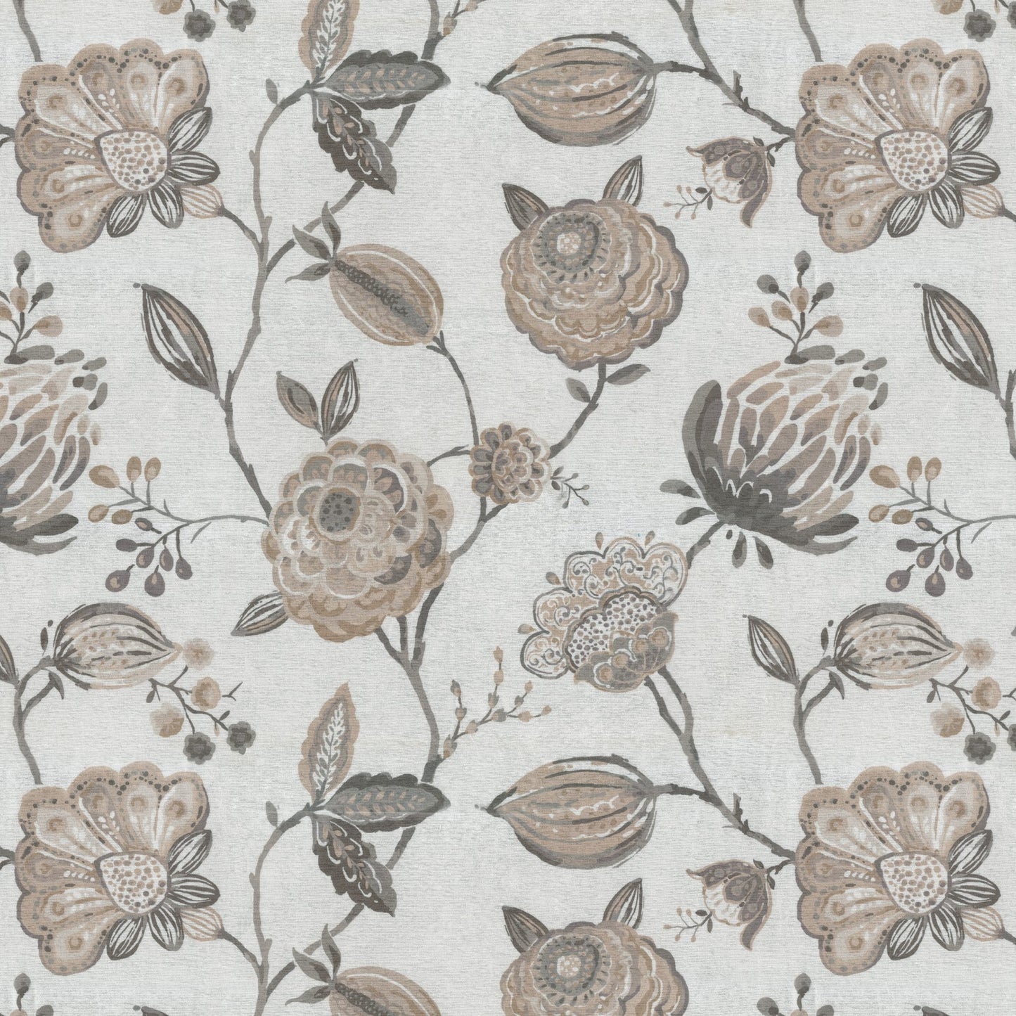 JF Fabrics AWAKEN 32 Fabric Floral,Traditional Cream,Beige,Grey  Chenille - 8430432 J8581