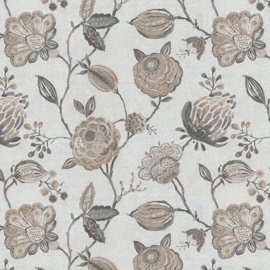 JF Fabrics AWAKEN 32 Fabric Floral,Traditional Cream,Beige,Grey  Chenille - 8430432 J8581