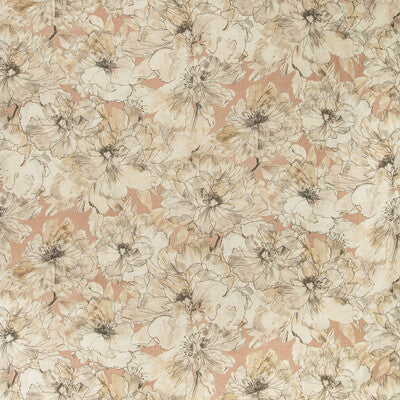 KRAVET COUTURE PRINT  SALMON,BEIGE,CHARCOAL   - AYRLIES.17.0