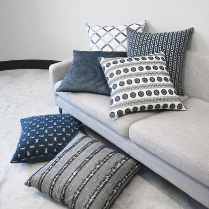 Indigo Nautical Notch Pillow, 24" x 24