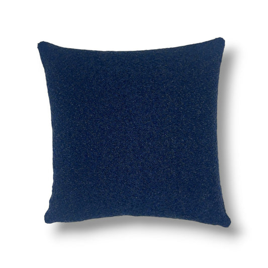 20" Navy Bouclé Pillow Cover