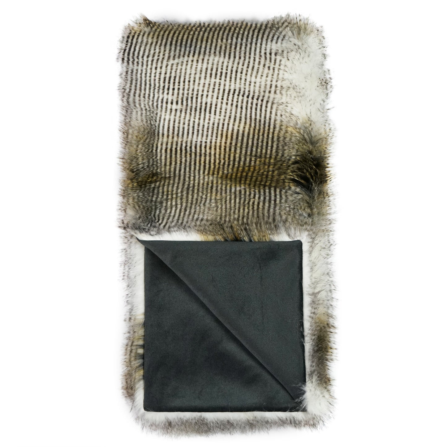 D.V. KAP HOME   52" x 62" Fur (Cord) Throw - Alaskan Hawk Faux Fur, Animal, Glam    - B-1043-AH