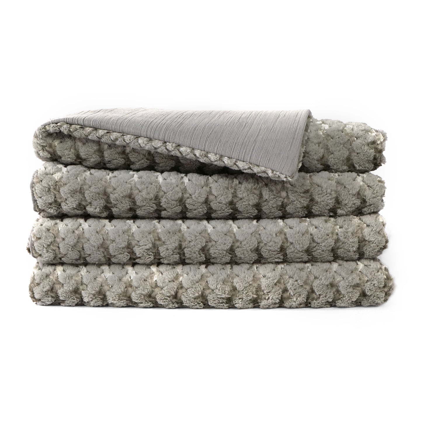 D.V. KAP HOME   52" x 62" Gene Throw - Grey Faux Fur    - B-1045-G