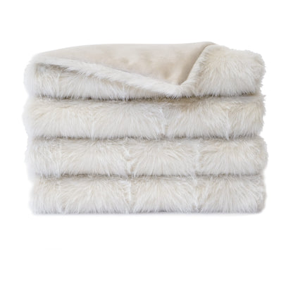 D.V. KAP HOME   52" x 62" Ermelo Throw - Opal Faux Fur, Solid    - B-1046-O