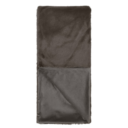 D.V. KAP HOME   52" x 62" Furocious Throw - Grey Brown Faux Fur, Solid    - B-1048-GB