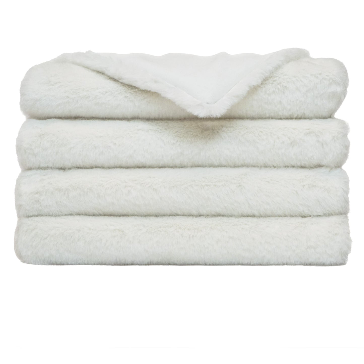D.V. KAP HOME   52" x 62" Furocious Throw - Swan Faux Fur, Solid    - B-1048-S