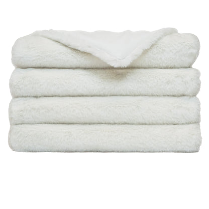 D.V. KAP HOME   52" x 62" Furocious Throw - Swan Faux Fur, Solid    - B-1048-S