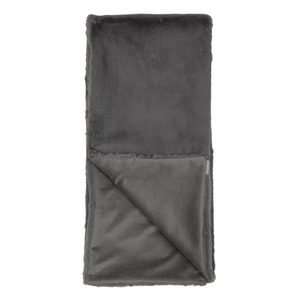 D.V. KAP HOME   52" x 62" Furocious Throw - Steel Faux Fur, Solid    - B-1048-ST