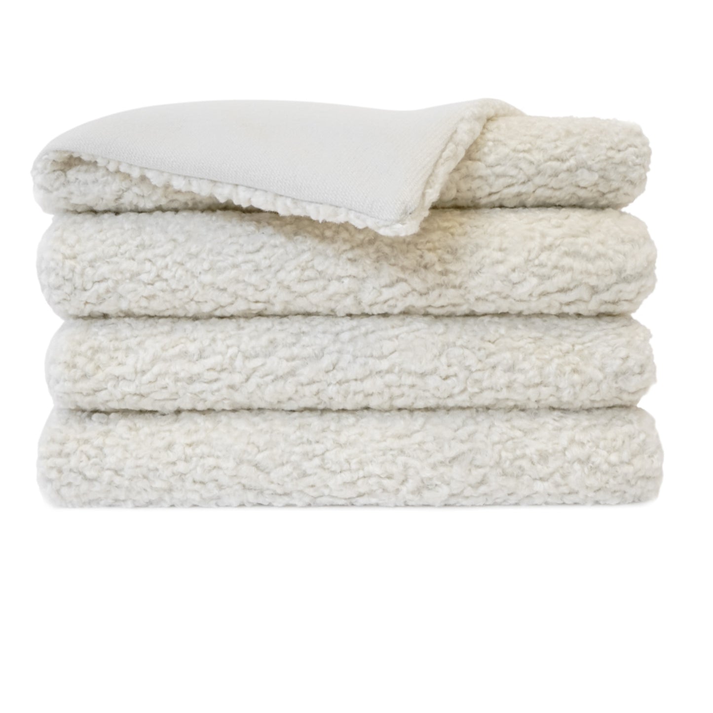 D.V. KAP HOME   54" x 68" Poodle Throw - Ivory Faux Fur    - B-1050-I