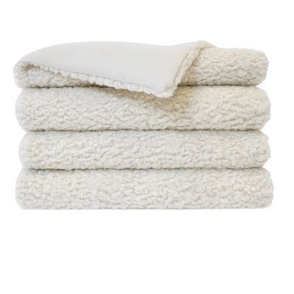 D.V. KAP HOME   54" x 68" Poodle Throw - Ivory Faux Fur    - B-1050-I