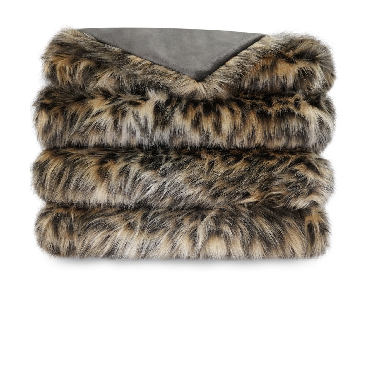 D.V. KAP HOME   52" x 62" Margay Throw Faux Fur, Animal    - B-1053