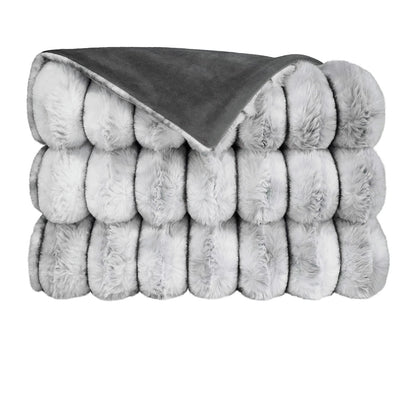 D.V. KAP HOME   52" x 62" Summit Throw - Grey Faux Fur    - B-1055-G