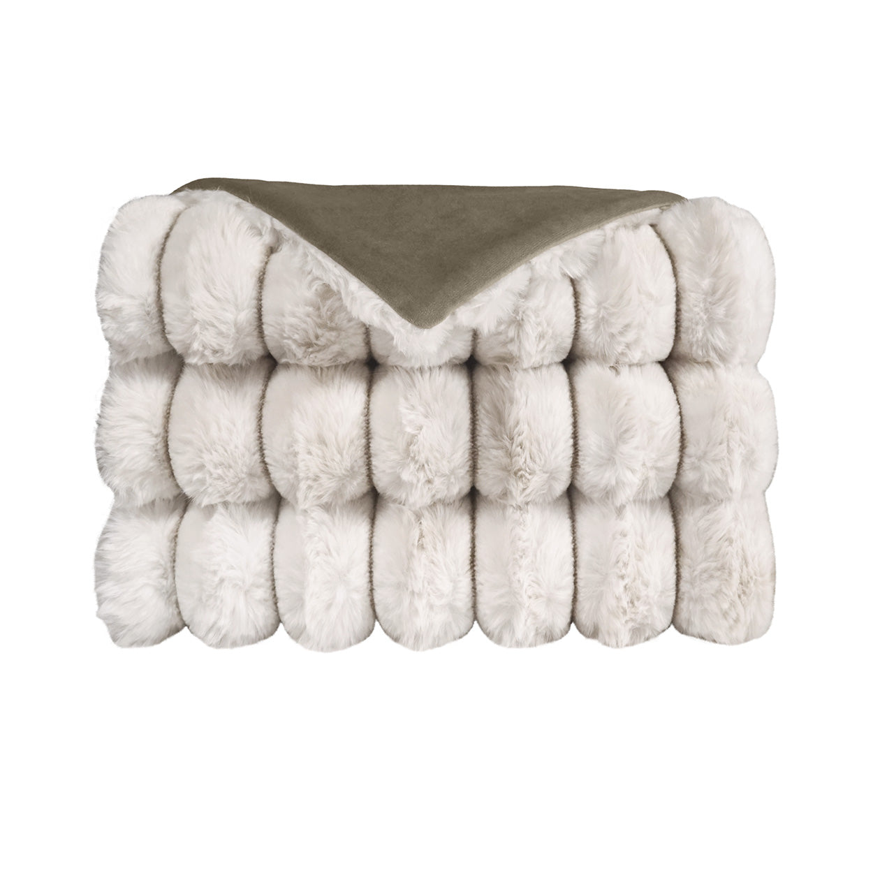 D.V. KAP HOME   52" x 62" Summit Throw - Ivory Faux Fur    - B-1055-I