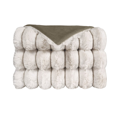 D.V. KAP HOME   52" x 62" Summit Throw - Ivory Faux Fur    - B-1055-I