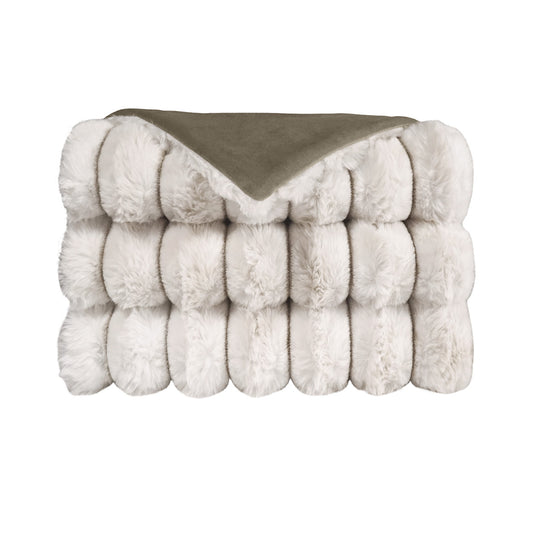 D.V. KAP HOME   52" x 62" Summit Throw - Ivory Faux Fur    - B-1055-I