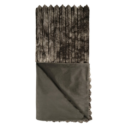 D.V. KAP HOME   52" x 62" Summit Throw - Mocha Faux Fur    - B-1055-M