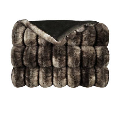D.V. KAP HOME   52" x 62" Summit Throw - Mocha Faux Fur    - B-1055-M