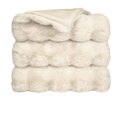 D.V. KAP HOME   52" x 62" Affair Throw - Ivory Faux Fur    - B-1056-I