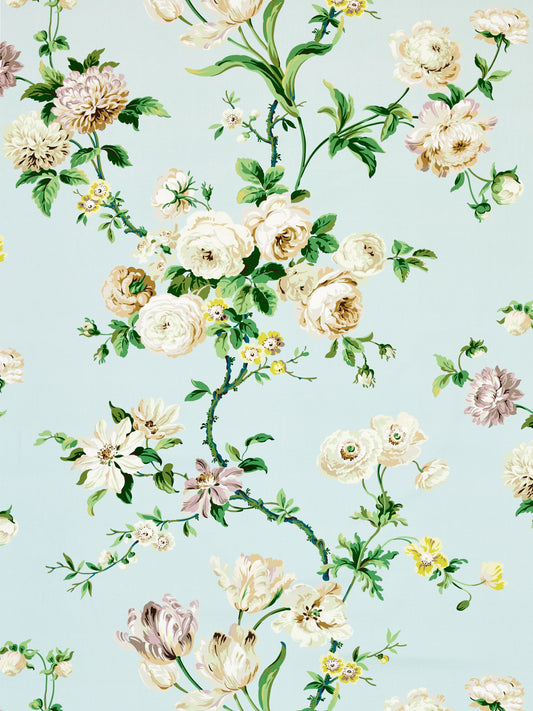 SCALAMANDRE  BOTANICAL GARDEN FABRIC CELADON   - B0 00023506