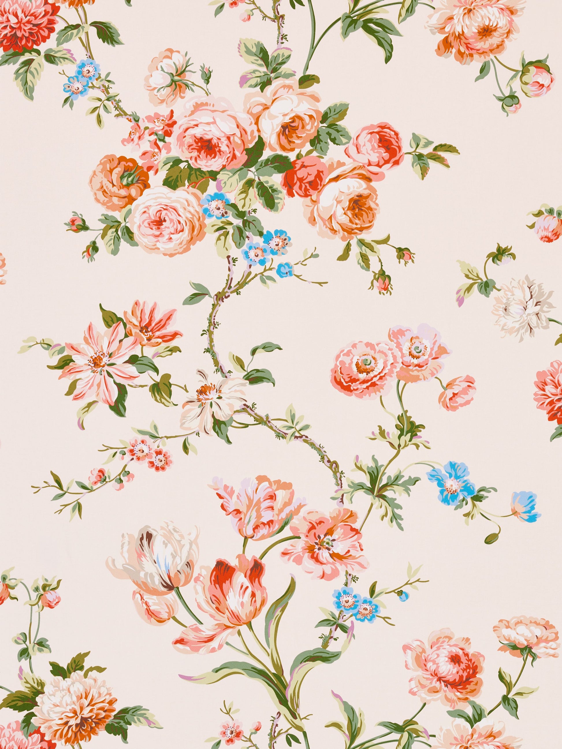 SCALAMANDRE  BOTANICAL GARDEN FABRIC ROSE QUARTZ   - B0 00043506