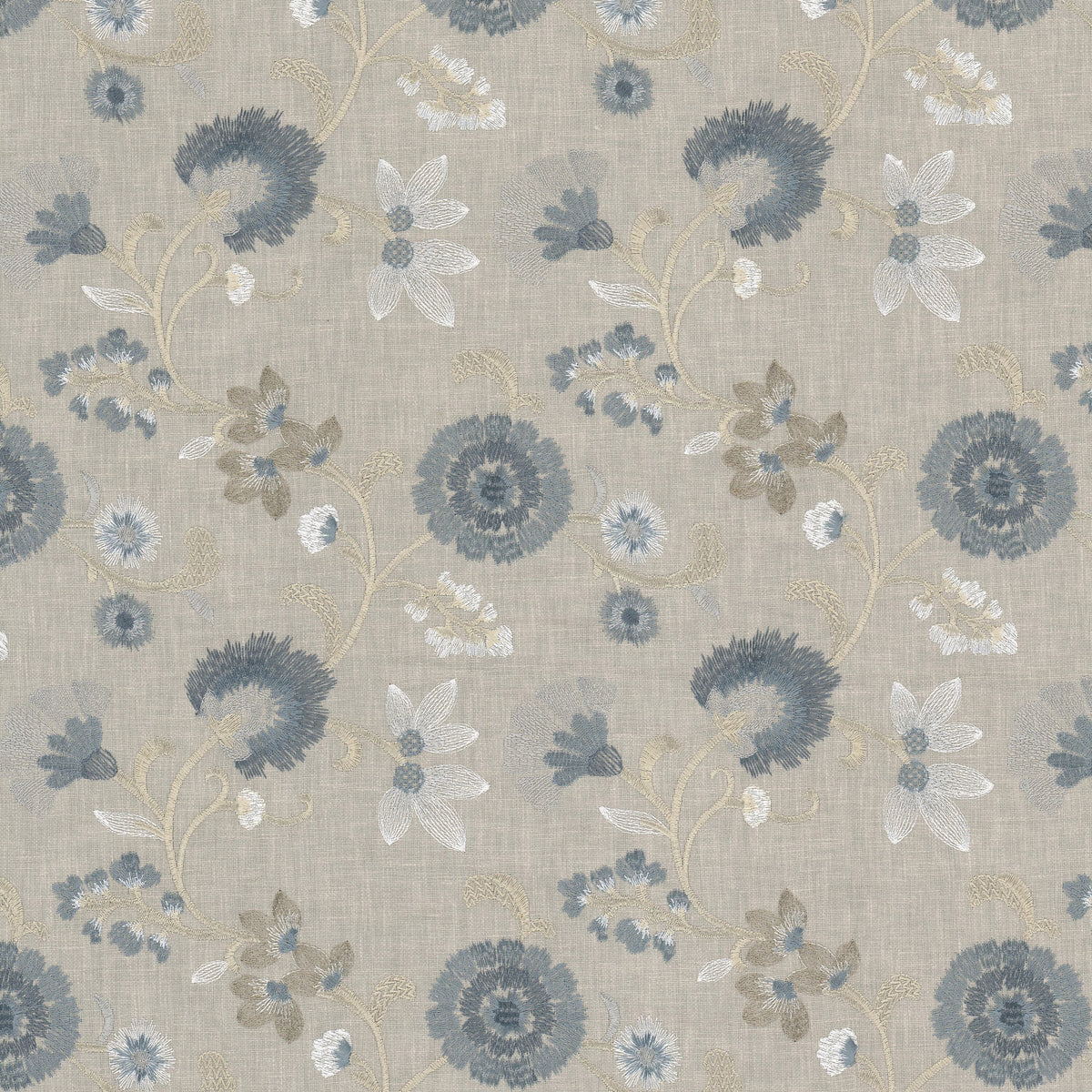 STOUT TEXTILES  MULTIPURPOSE,EMBROIDERIES TRADITIONAL, FLORAL ASH,SMOKE   - BACK-3