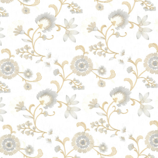 STOUT TEXTILES  MULTIPURPOSE,EMBROIDERIES TRADITIONAL, FLORAL CHAMPAGNE   - BACK-4