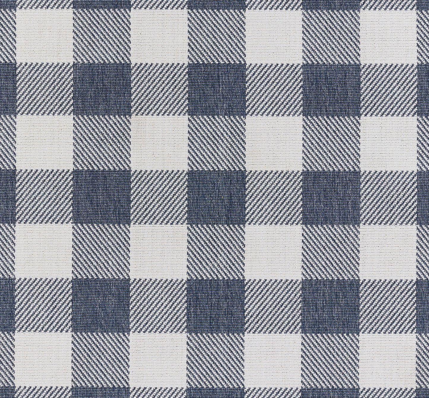 Blue and white gingham rug; 8' x 11'.