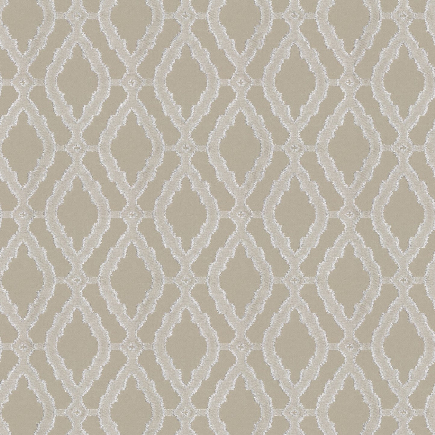 Brown jacquard fabric with a subtle geometric pattern and textured weave.